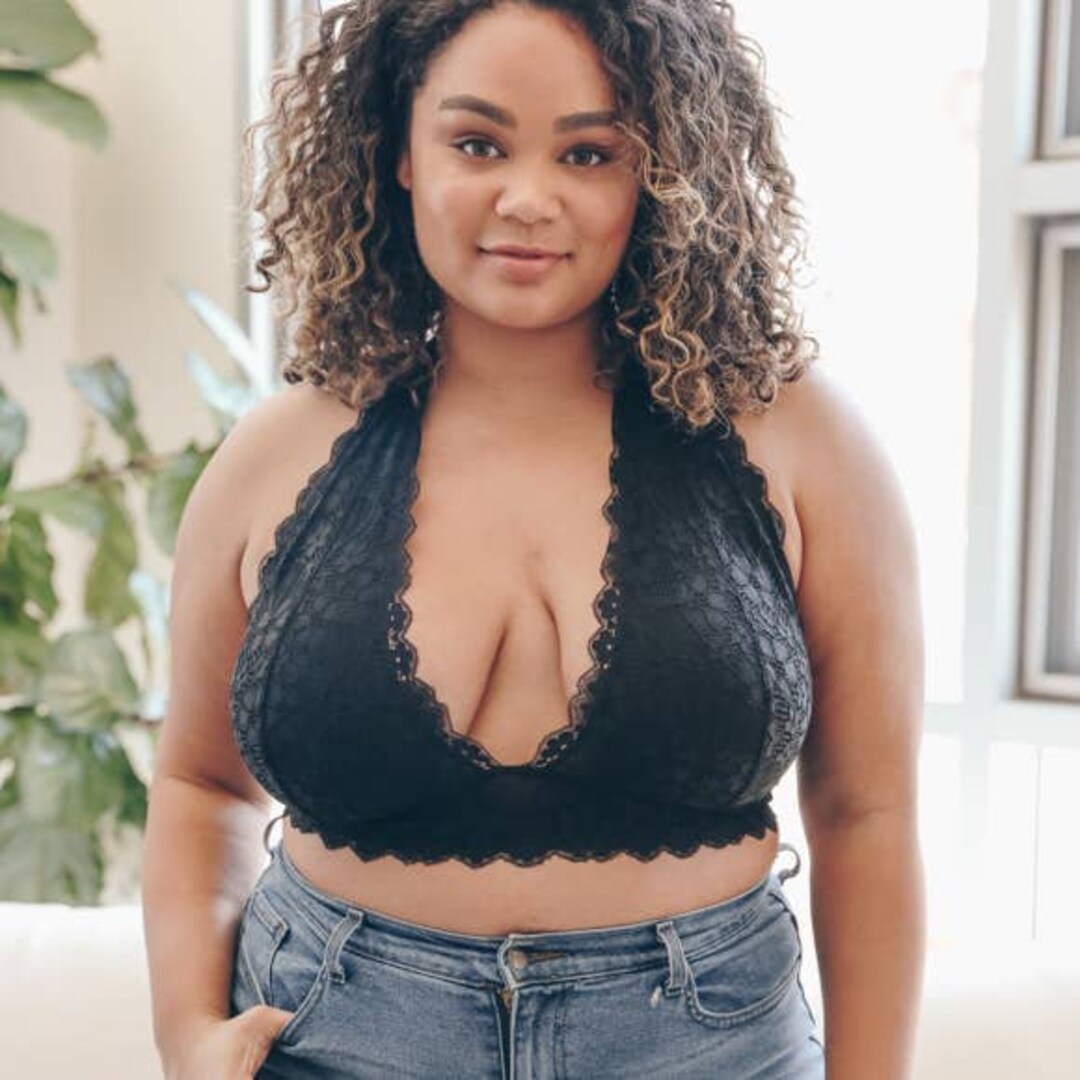 Plus Size Lace Halter Bralette Etsy Australia