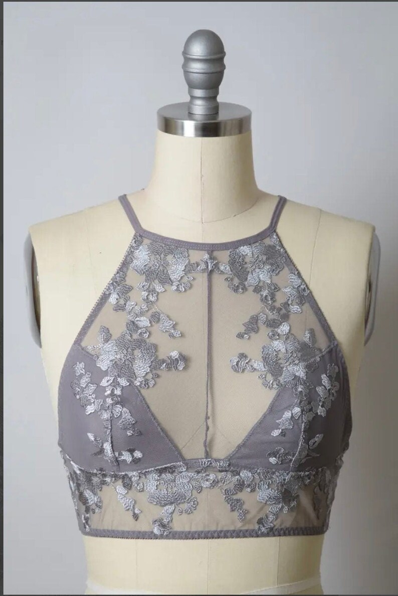 High Neck Mesh Choker Bralette
