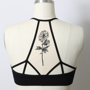 Flower Bloom tattoo mesh bralette