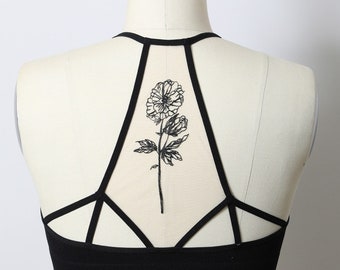 Flower Bloom Tattoo Mesh Bralette