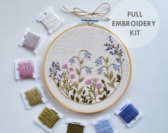 Spring Flower Garden Embroidery Kit // Make Your Own // DIY Craft Kit