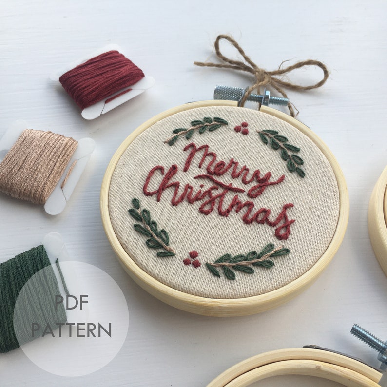 Christmas Bauble Ornaments Collection // Embroidery Hoop Art Etsy