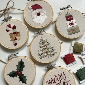 Christmas Bauble Ornaments Collection 2 // 3 Inch Embroidery Hoop Art // PDF Pattern with Instructions