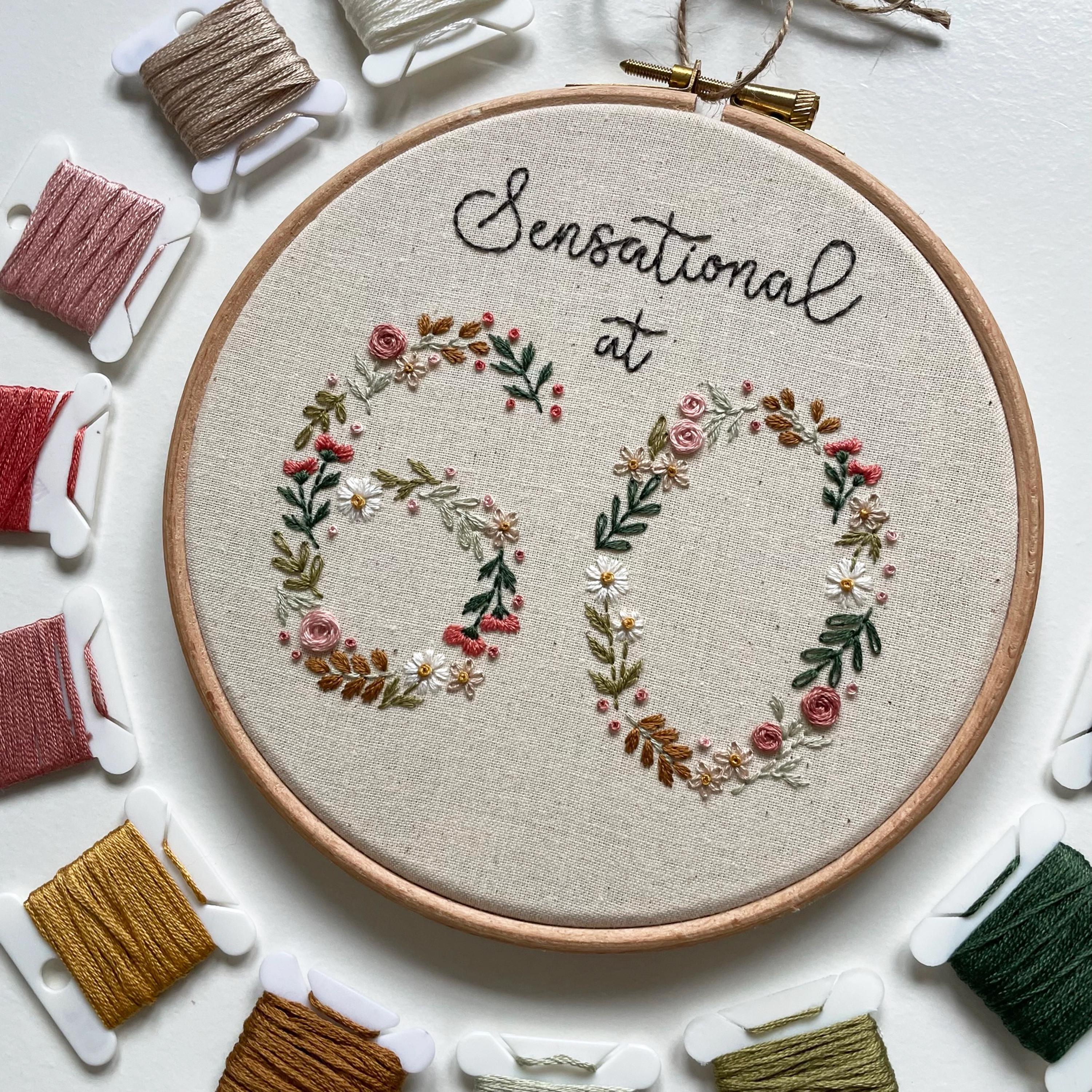 60 歳にしてセンセーショナル // 6 インチの刺繍枠アート // 説明書