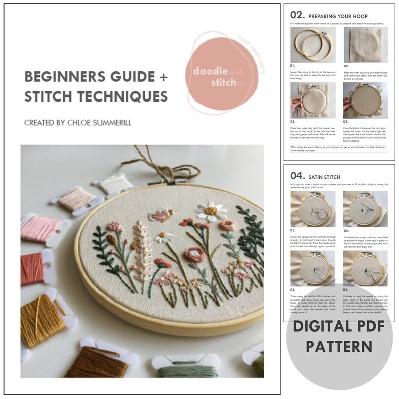 Wildflower Meadows // Embroidery Hoop Art // PDF Pattern with Instructions // Digital Download image 5