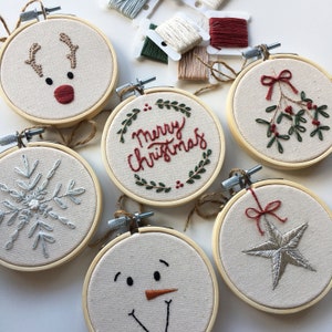 Christmas Bauble Ornaments Collection // 3 Inch Embroidery Hoop Art // PDF Pattern with Instructions // Digital Download