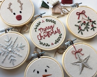 Christmas Bauble Ornaments Collection // Embroidery Hoop Art // PDF Pattern with Instructions // Digital Download
