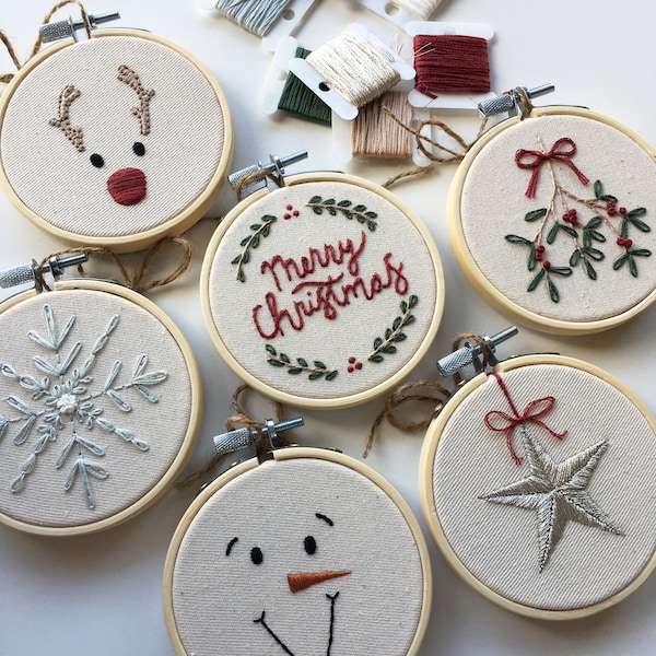 Christmas Bauble Ornaments Collection // Embroidery Hoop Art // PDF Pattern with Instructions // Digital Download