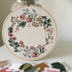 Wildflower Wreath // 6 Inch Embroidery Hoop Art // PDF Pattern With ...