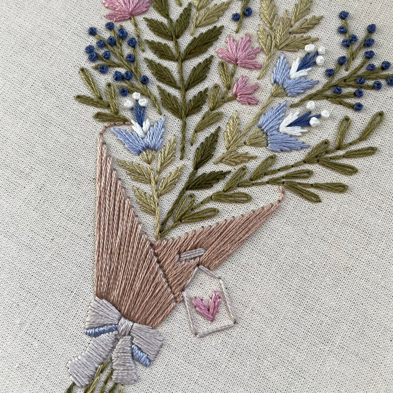 Spring Flower Bouquet // 6 Inch Embroidery Hoop Art // PDF Pattern With ...