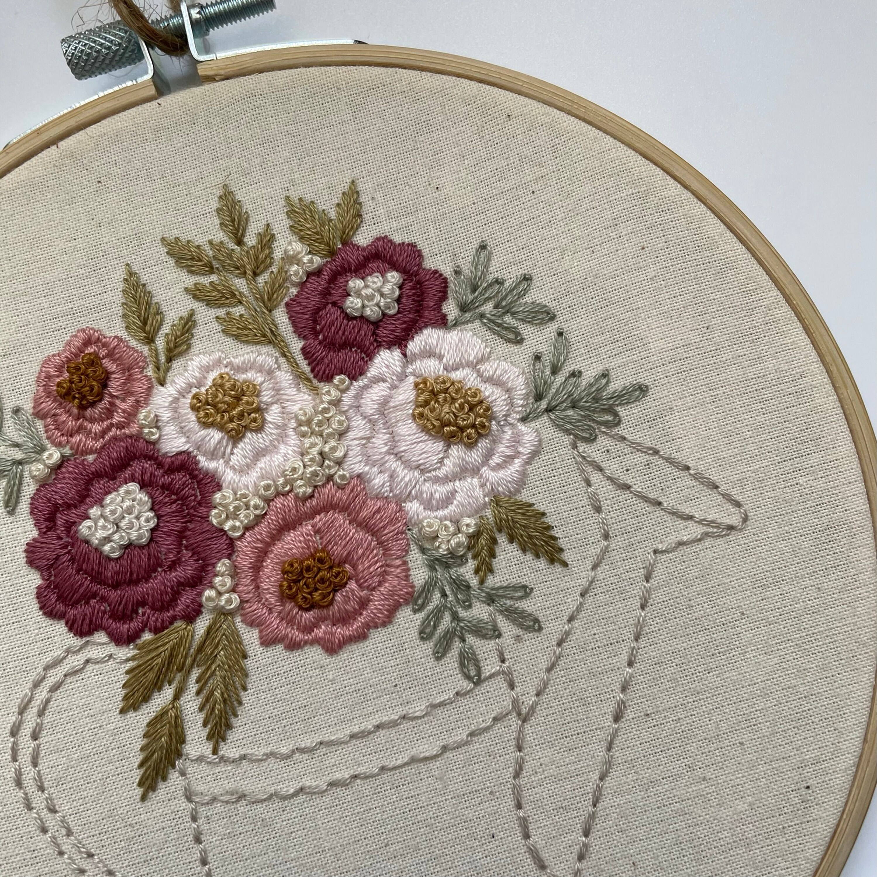Watering Can Pink Flower Bouquet // 6 Inch Embroidery Hoop Art // PDF ...