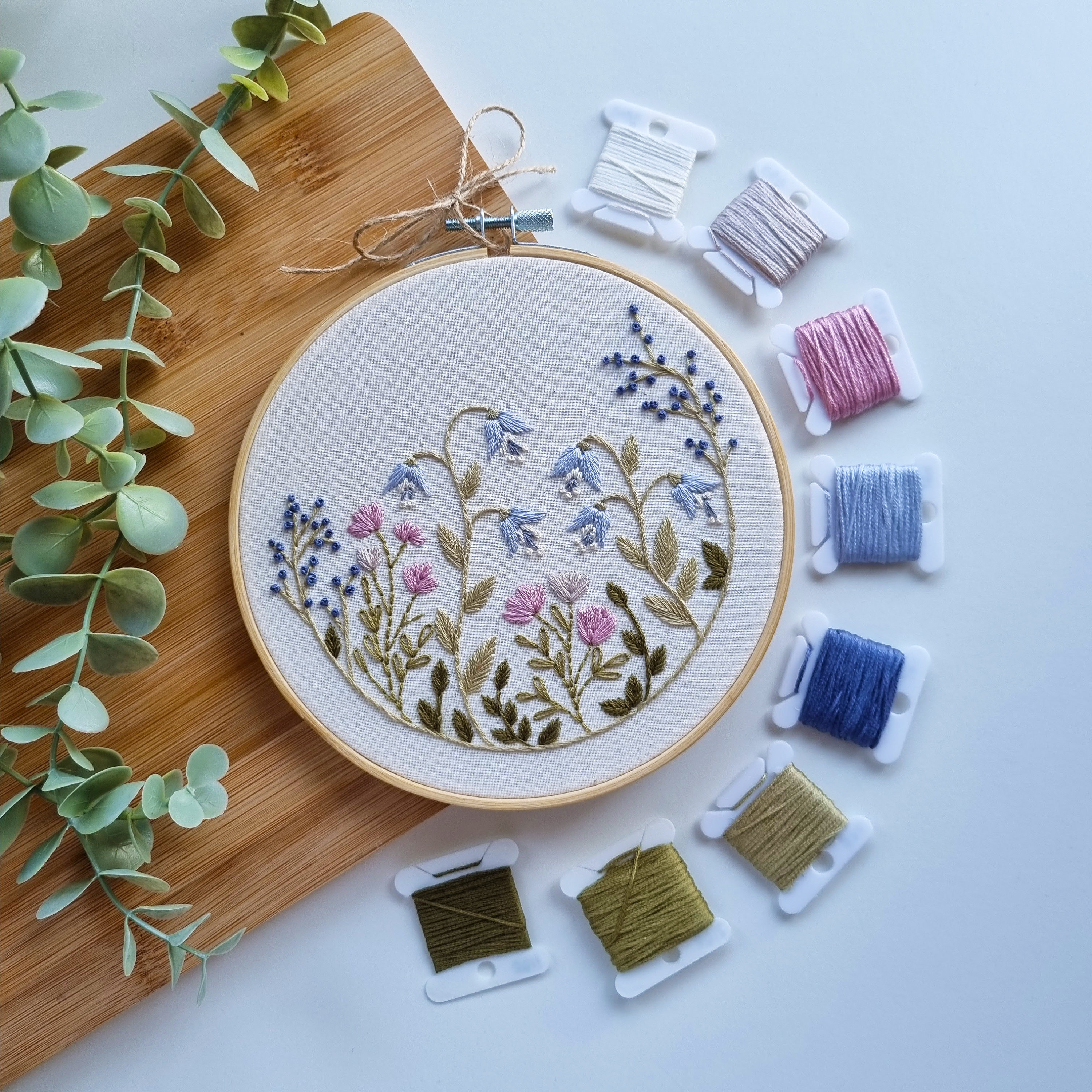 Spring Flower Garden// Embroidery Hoop Art // PDF Pattern With Etsy