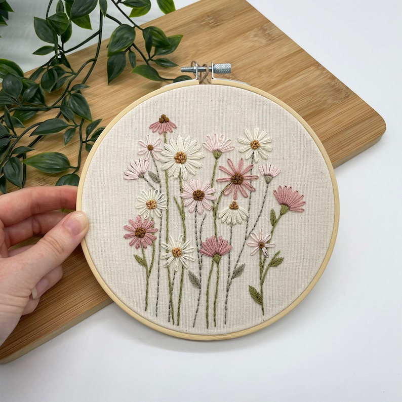 Daisy Field // Embroidery Hoop Art // PDF Pattern With - Etsy