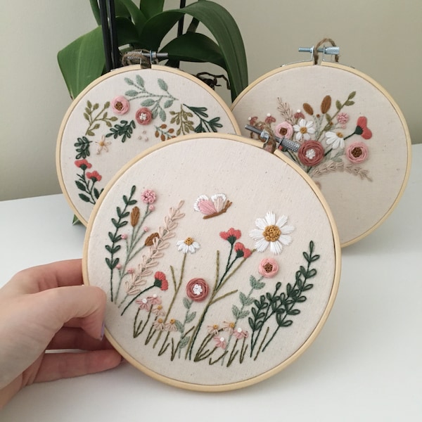 Wildflower Embroidery Pattern Etsy