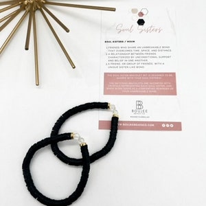 Conjunto de pulseira Soul Sister com cartão | Pulseiras de melhor amigo combinando