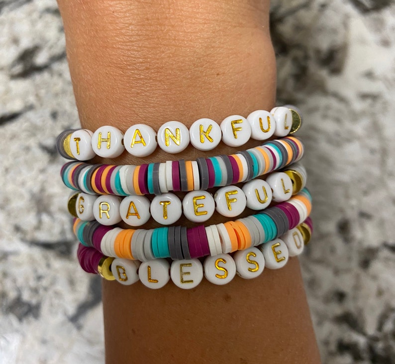 Fall Colors Custom Beaded Bracelet Heishi Bracelet Etsy