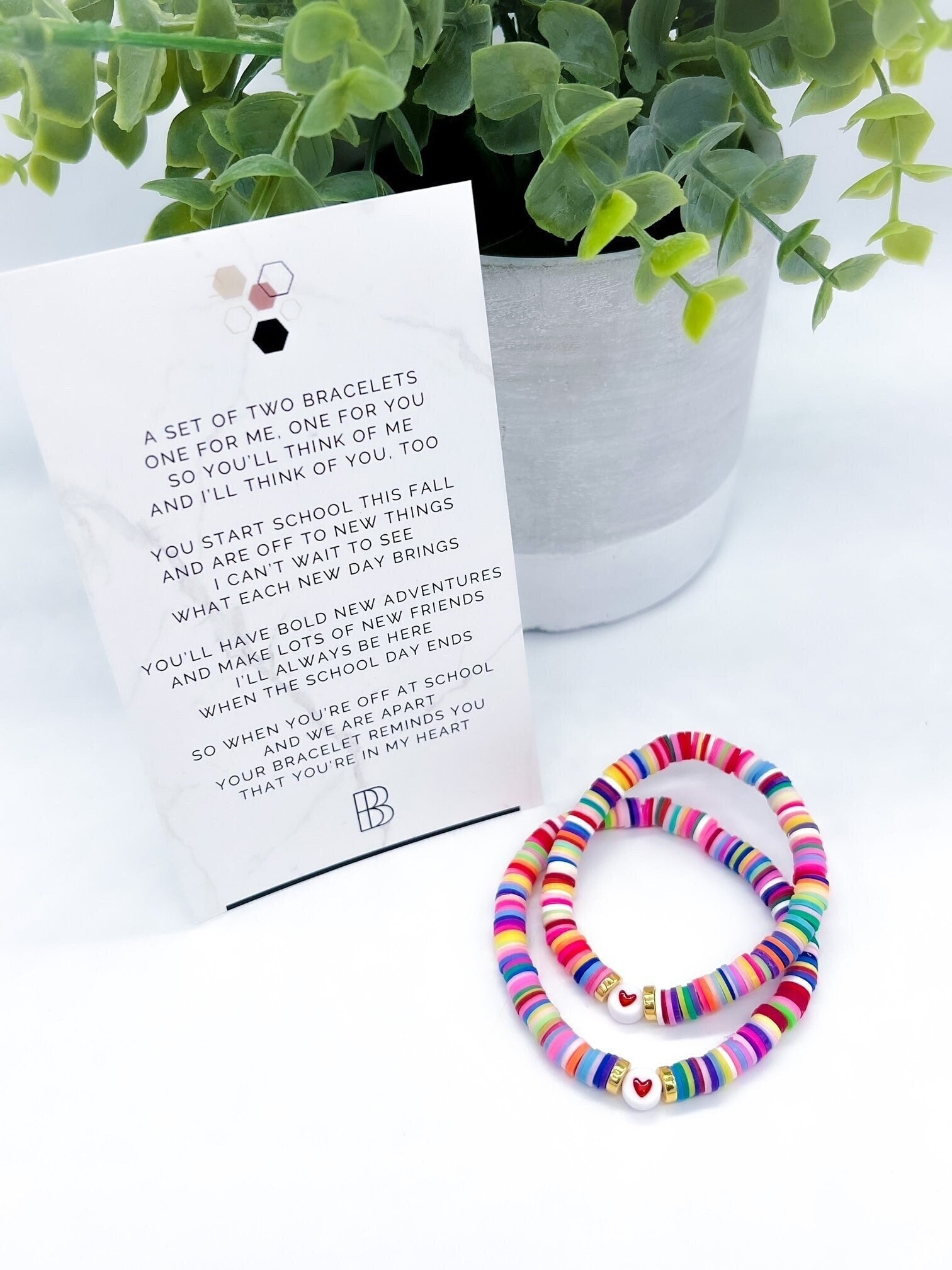 Mommy and Me Back to School Bracelet Set – First Day of School Matching Bracelets – Kindergarten Gift –  – Mommy Daughter Jewelry