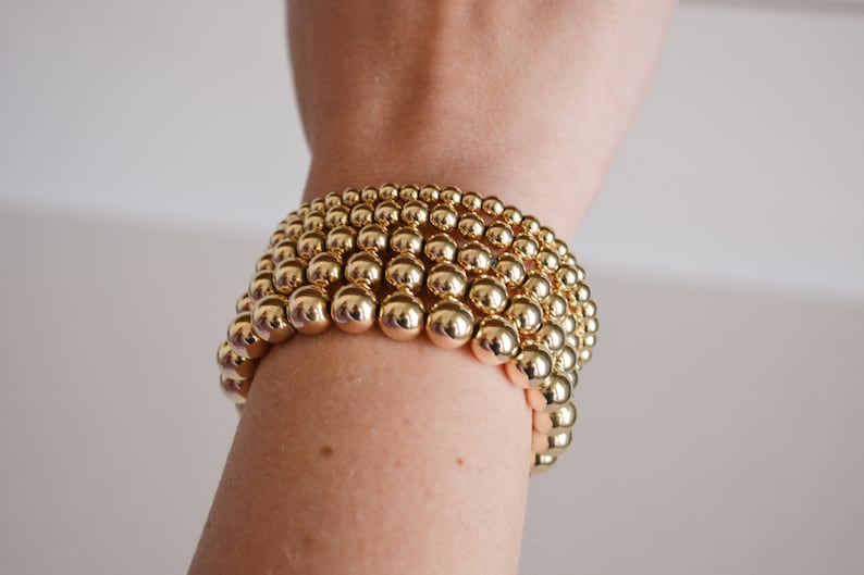 Bracelet avec nom personnalisé en perles d'or 14 carats image 2