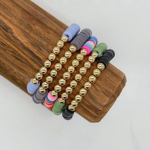 Heishi Bracelet with Gold Filled Accent