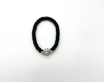Volleyball Heishi Bead Bracelet: Team Color, Gold Accents