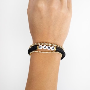 Namensarmband - Personalisiertes Heishi Perlenarmband mit Buchstabenperlen, personalisiertes Wort Armband, stapelbares Armband Geschenk für Sie