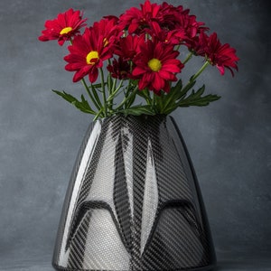 Carbon fiber vase. Carbon fiber vase inspired by SpaceX Crew Dragon.