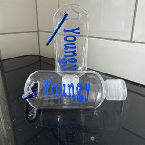 Personalised Hand Sanitiser Bottle with Clip