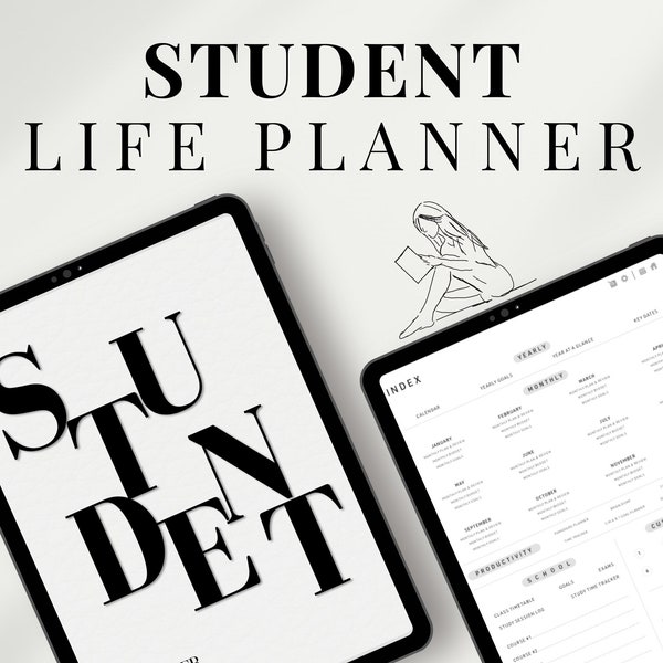 DIGITALE STUDENTENLEVENSPLANNER | Organiseer uw school: studeren, lessen, examens ipad digitale planner pdf goodnotes notabilitiy productiviteitstool