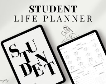 DIGITAL STUDENT Life PLANNER | Organize your school:studying, classes,exams ipad digital planner pdf goodnotes notabilitiy productivity tool