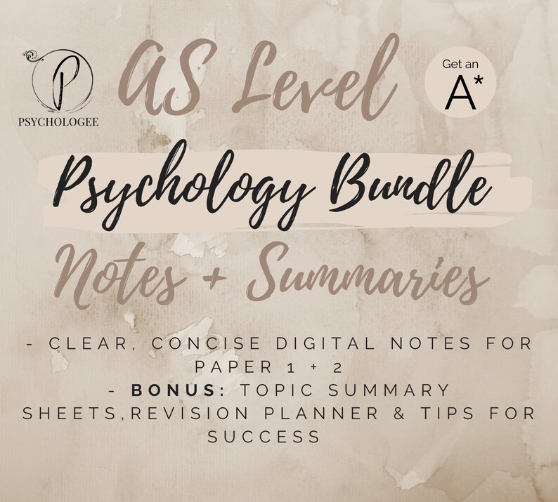 Psychology A Level Revision Notes Bundle for AQA AS Level / Year 1