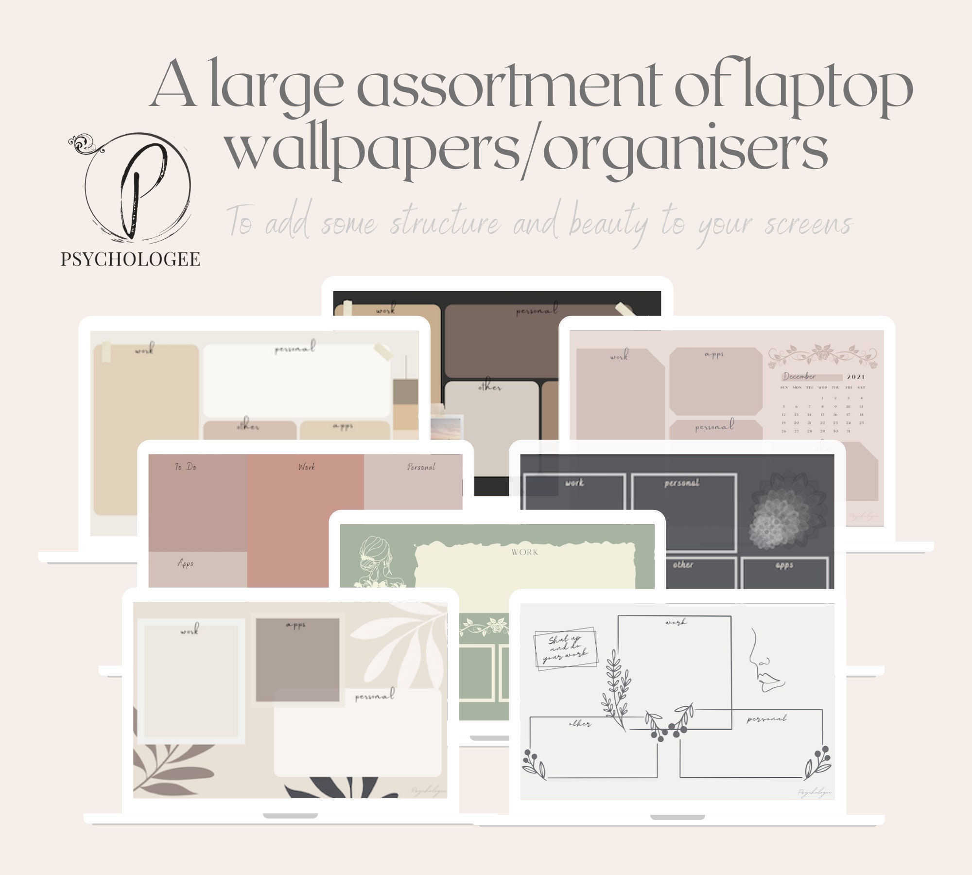 50 Aesthetic Minimalist Wallpaper Desktop Organiser Macbook Etsy UK