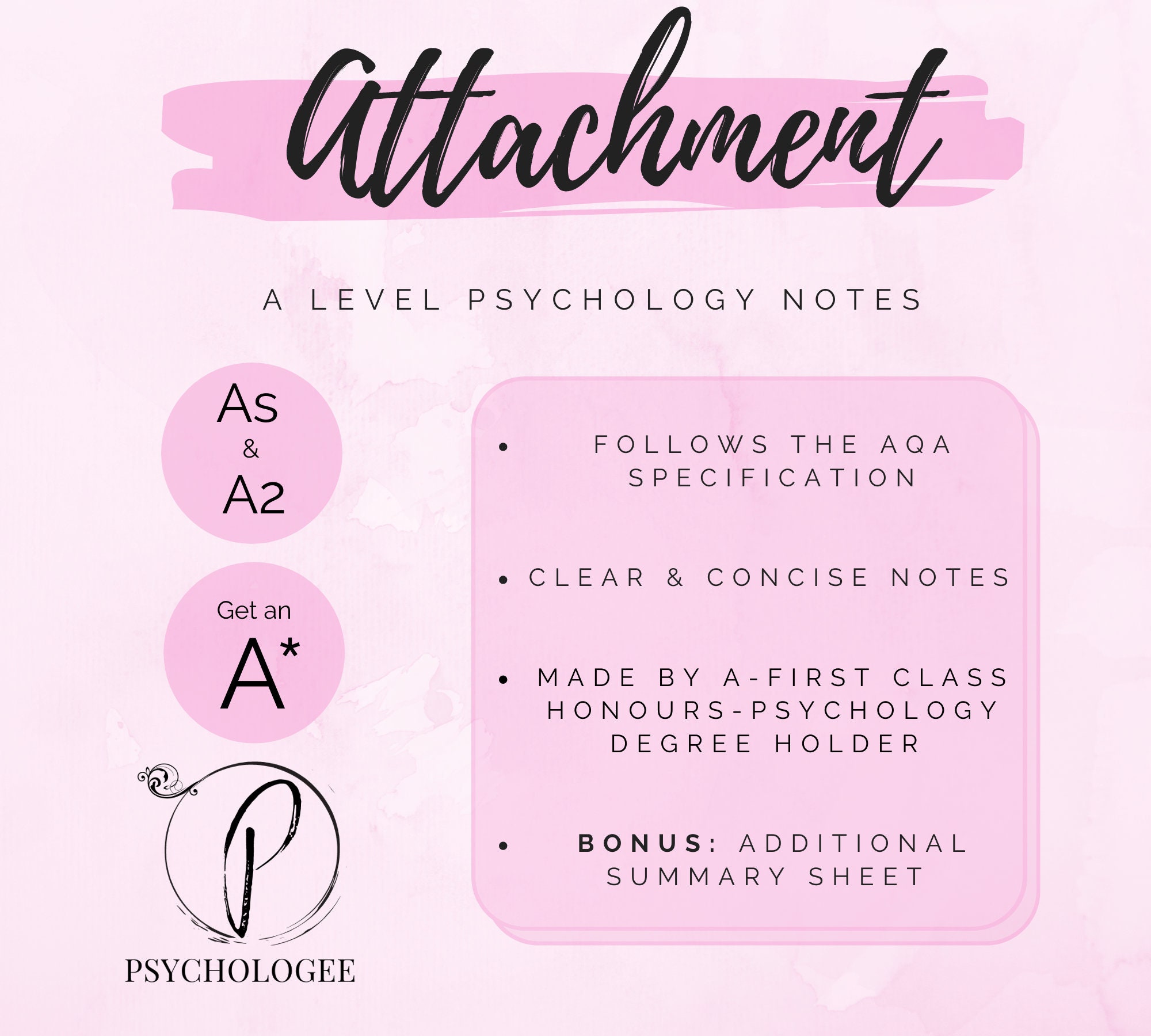 Attachment Psychology A Level Revision Topic Notes for AQA AS and A2