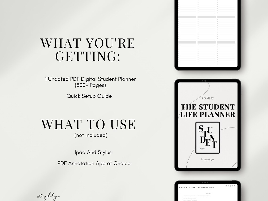 DIGITAL STUDENT Life PLANNER Organize Your School:studying - Etsy