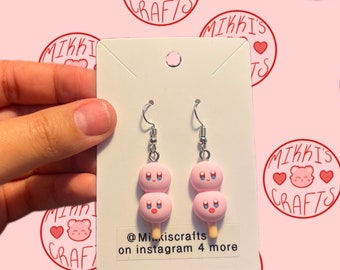 Pink Dango Character Earrings