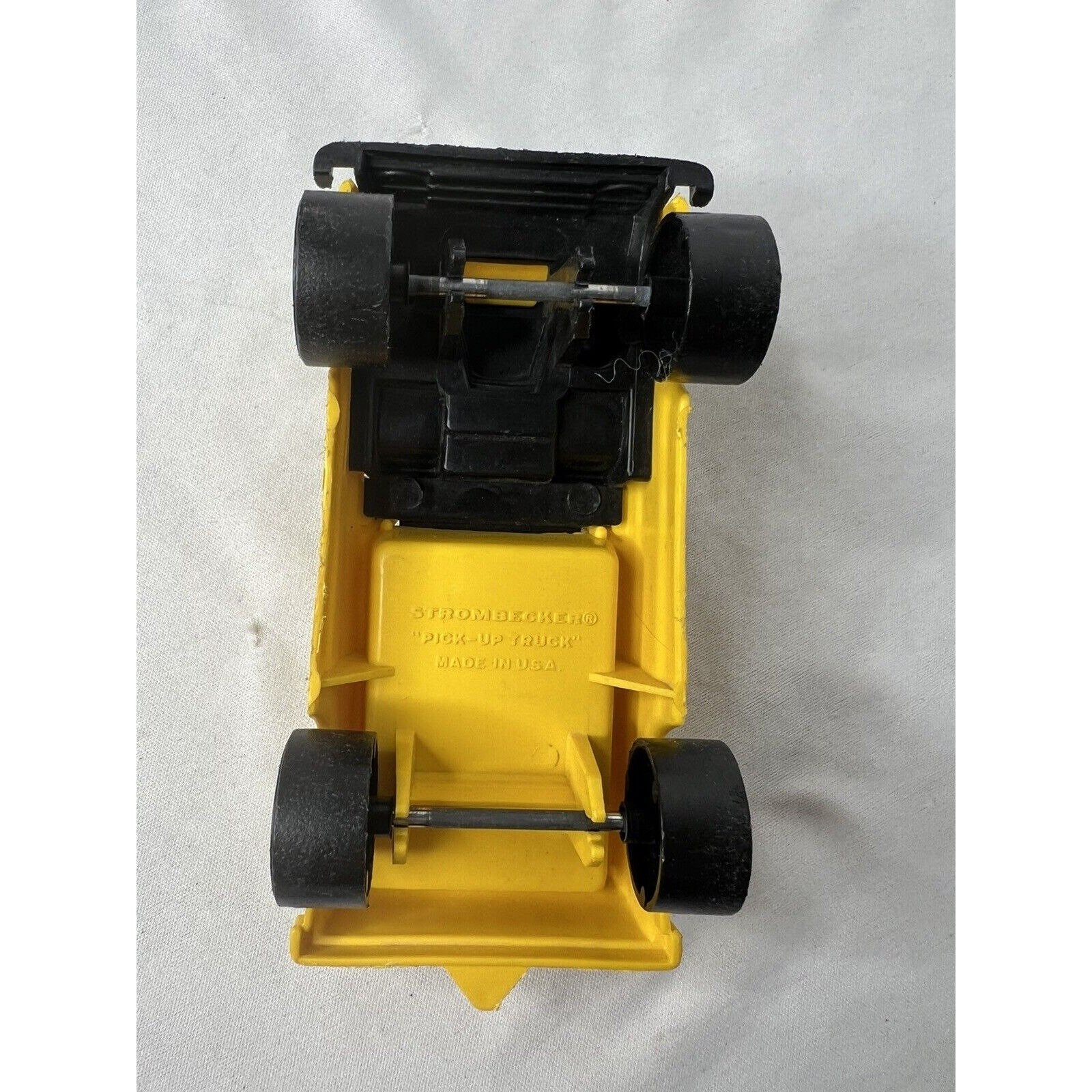 Vintage Strombecker Pickup Truck Yellow Plastic Toy Car Made in  display picture 1