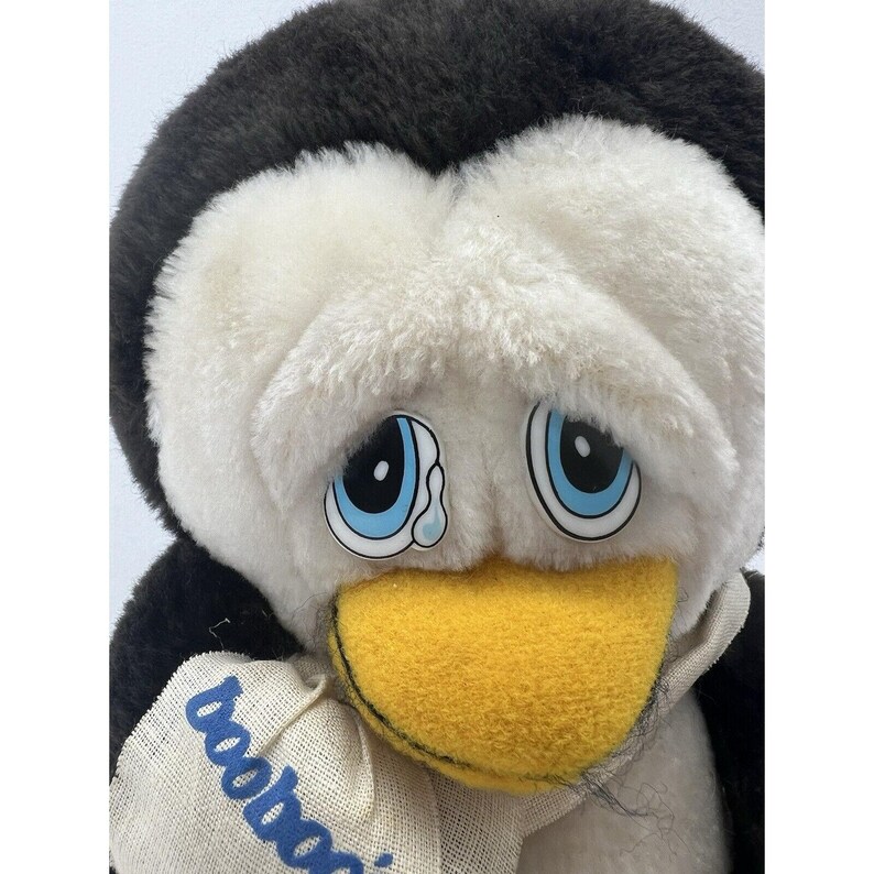 Vintage 1983 Boo Boo Penguin Applause Plush Cast on Broken Wing, Tear