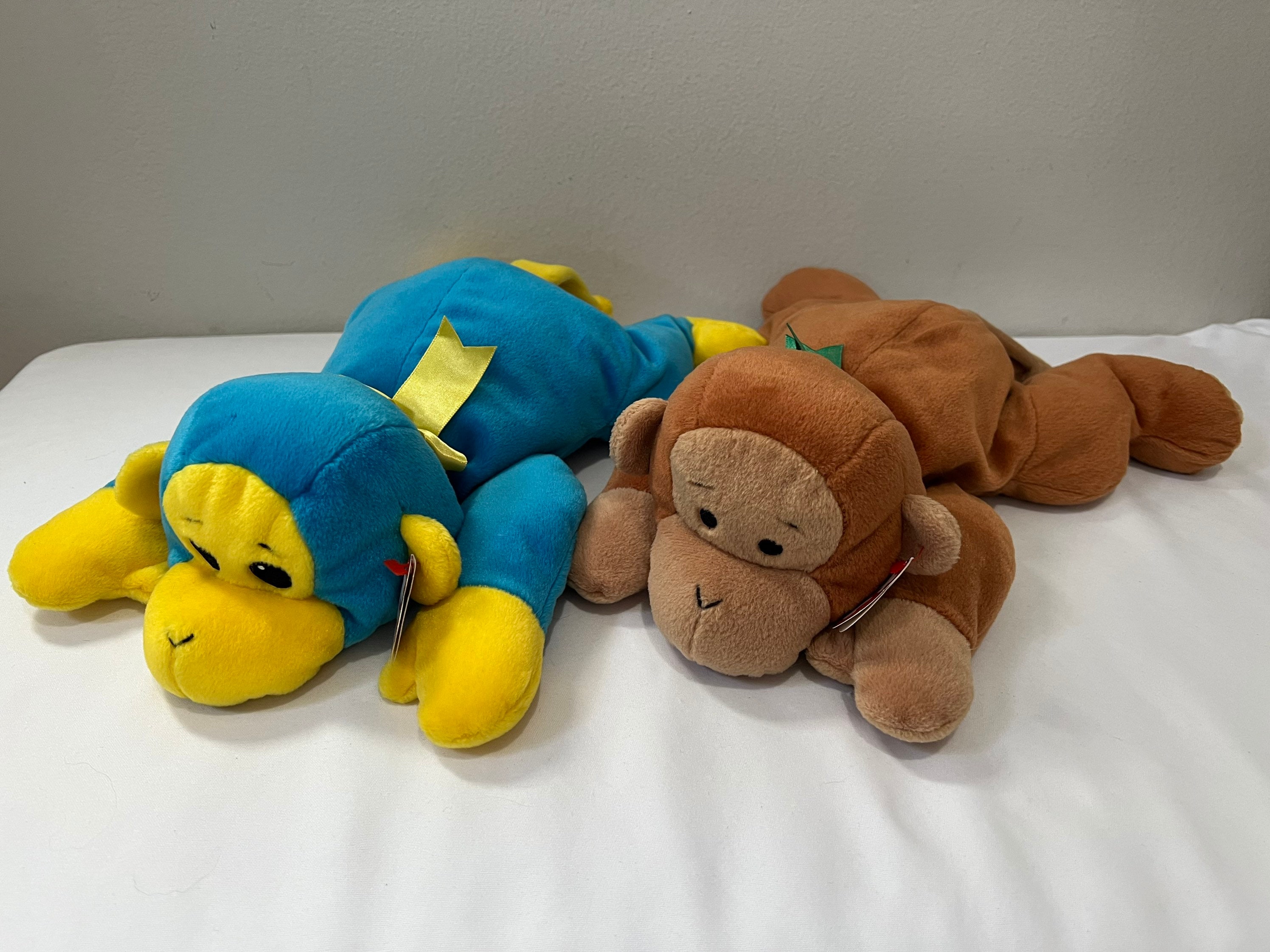 Ty Pillow Pals Choice of Monkeys Swinger in Tan or Blue picture