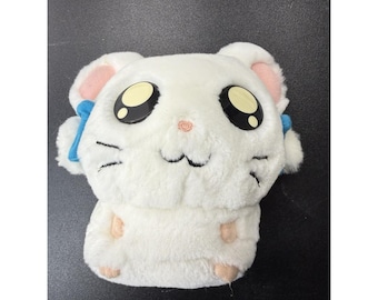 Peluche de Hamtaro Bijou de Hasbro Epoch, 2002, 23 cm (9 pulgadas), color blanco.