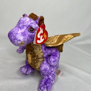 Ty Beanie Babies Purple Dragon Plush Named Legend - Etsy
