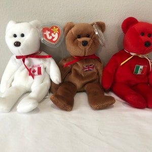 Ty Beanie Babies Choice of County themed Bears Maple, Britannia, Osito