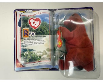 Vintage Ty McDonald’s Teenie Beanie Babies Rex The Dinosaur 2000 Plush