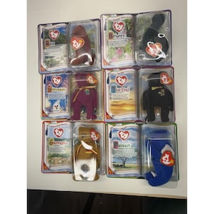 6 Ty Teenie Beanie Babies McDonalds 2000 Dinosaurs And Bears. Rex, Bronty