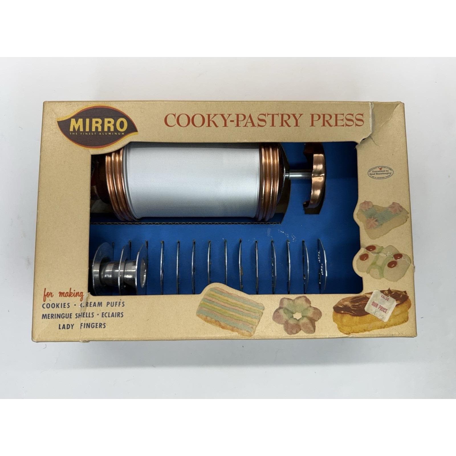 Vintage Mirro Cookie Press 358-AM Copper Cooky Pastry Spritz 12