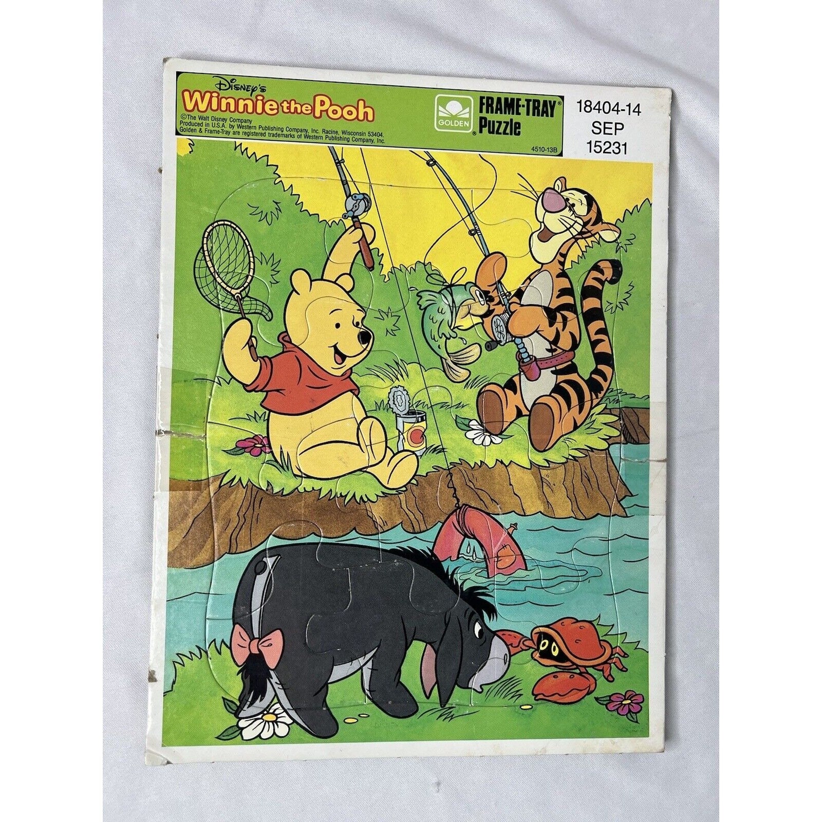 Vintage Golden Disney Winnie the Pooh and Friends Frame Tray