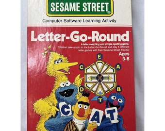 Sesame Street Letter-Go-Round IBM Tandy Computer Game Software W/ Box And Disc