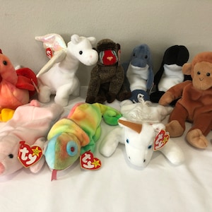 Ty Beanie Babies Choice of Misc and Oddities Doodle, Magic, Cheeks, Echo, Squealer, Rainbow, Mystic, Bongo