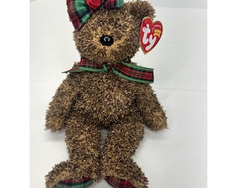 TY Beanie Babies Happy Holidays Christmas Teddy Bear Plush 8” Bean Bag Stuffed
