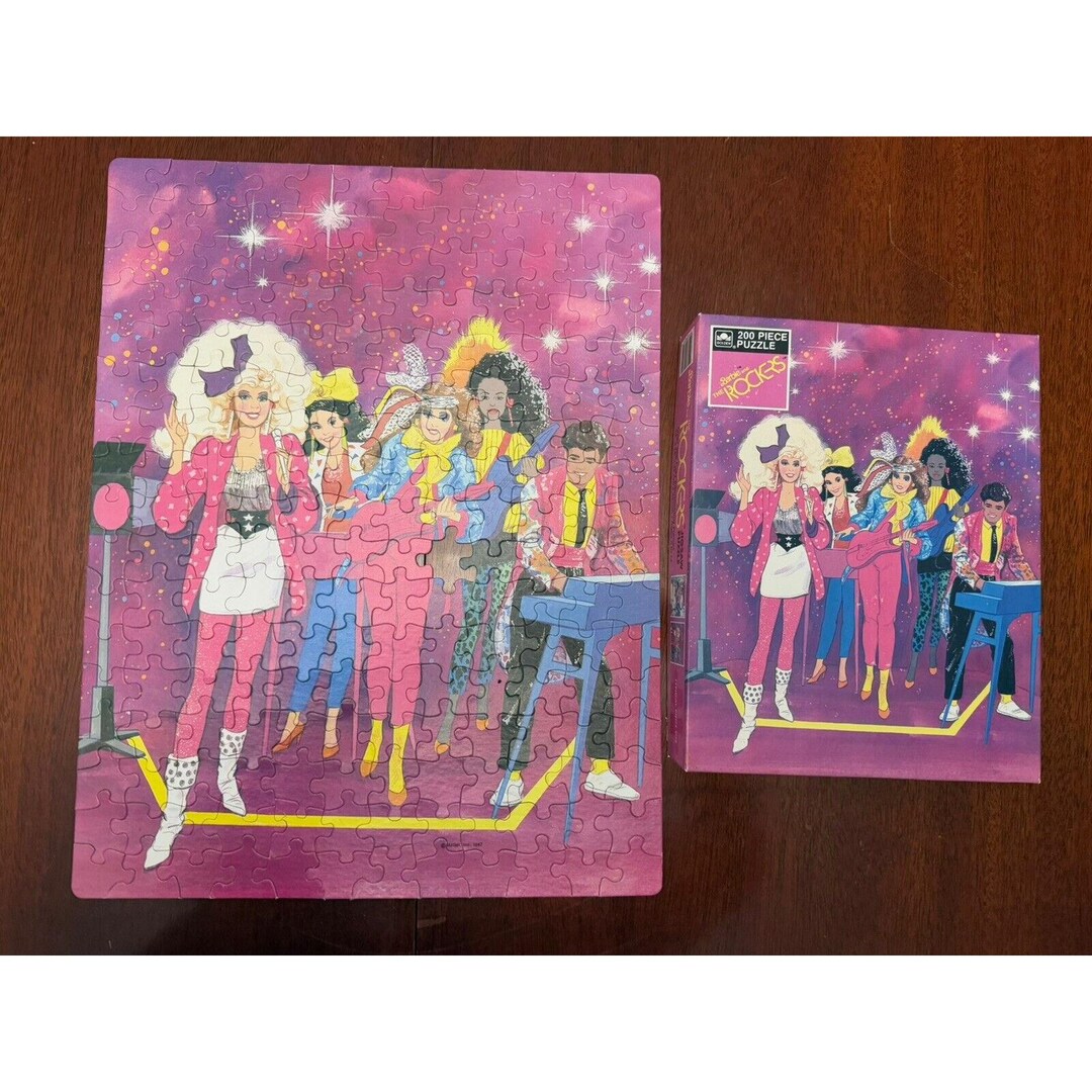 Vintage 1987 Barbie & the Rockers 200 Piece Puzzle Golden 14