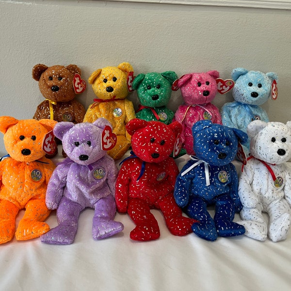 Ty Beanie Babies Decade Bear: 10th Anniversary Collectible
