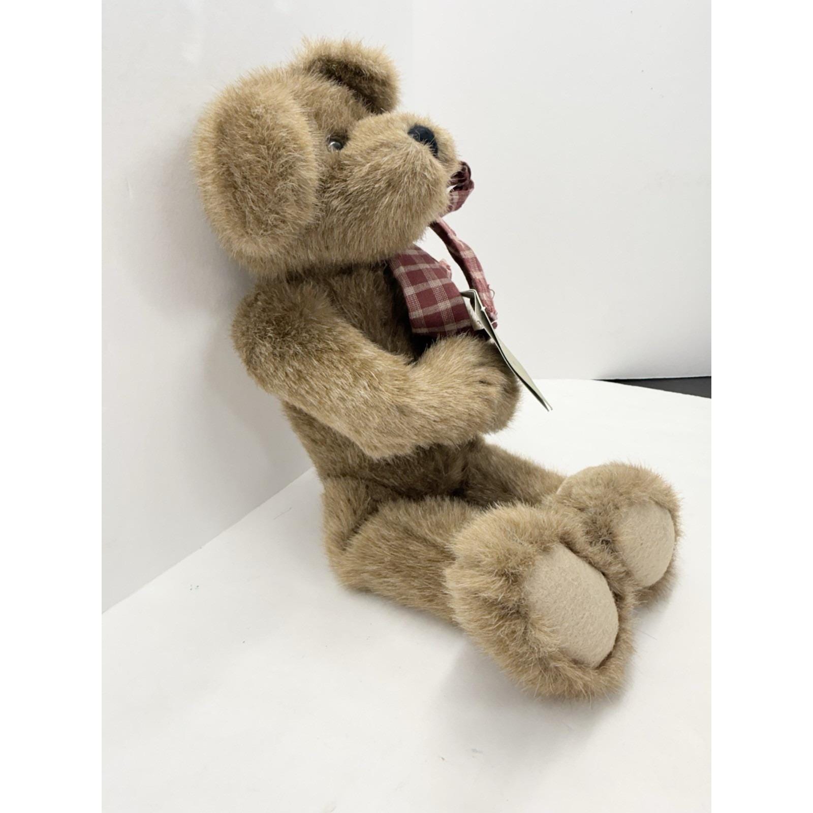 Boyds Bears Wilcox J Beansford Plush Teddy Bear 14” Plaid Bow Jointed ...